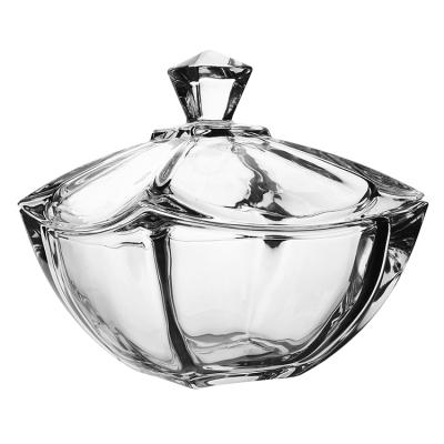 China 1222CJb Crystal Candy Box Med Viable Noble Size Jar Serving Luxury Candy Bowl With Lid for sale