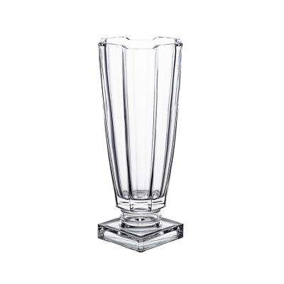 China Minimalist 1061VSbx Stage Vase With Foot For Centerpieces Nordic Glass Vase Elegant Crystal Vases Flower for sale