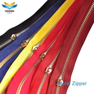 China Eco - Friendly Supply High Quality Brass Zipper 3# 5# 8# Metal Zipper For Handbags for sale