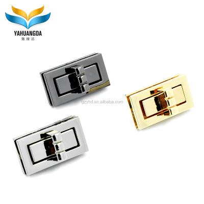 China New Design Eco-friendly Metal Bag Hardware Twist Lock Rectangle Purse Turn Lock For Handbags ZM436 for sale