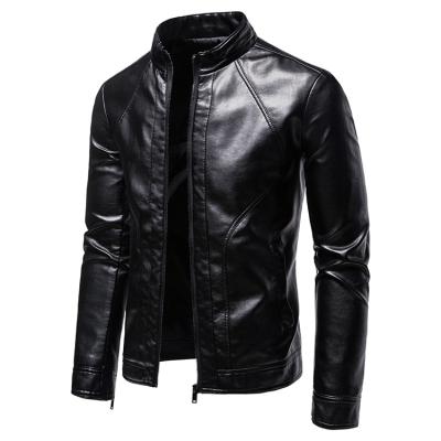 China Autumn And Winter Men's Slim Lapel Jackets Men's Casual Jackets Waterproof Coats Leather Trim With Zipper for sale