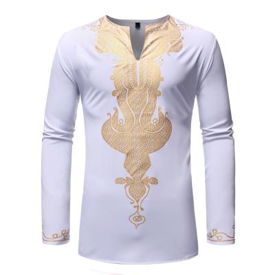 China Anti-pilling ready to ship Wholesale Men's Manufacturers Spring Dashiki African Style Long Sleeve Classic Tanning Blouse Shirt for sale