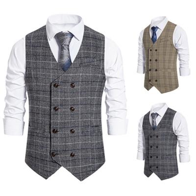 China Anti-wrinkle New Men's Slim Fit Suit Vest Fashion Waistcoat Suit Vest Sleeveless Suit Man for sale