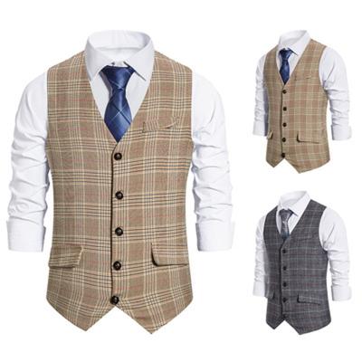 China Anti-Wrinkle Single Breasted Men's Suit Vest Waistcoat Men Suit Vest for sale