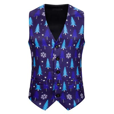 China New Anti-wrinkle Christmas Printing Formal Wear Elegant Mens Outer Vests for sale