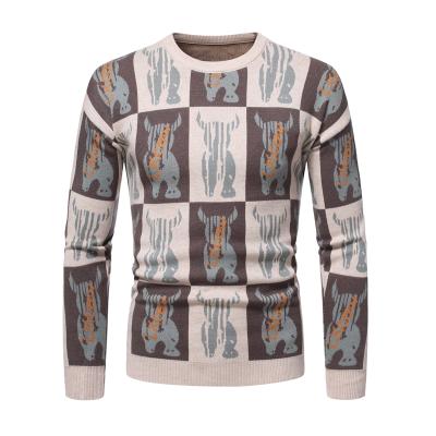 China new Anti-wrinkle pull over printed men's fashion sweaters 2021 autumn for men's sweater for sale