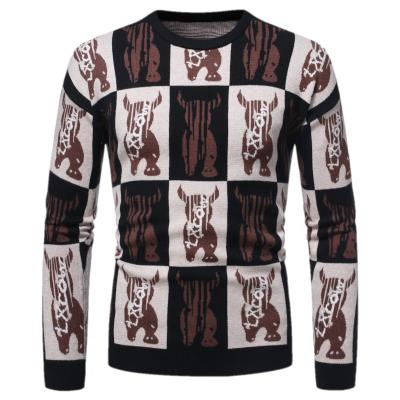 China new Anti-wrinkle pull over printed men's fashion sweaters 2021 autumn for men Pullover Sueter De Invierno Para Hombre for sale