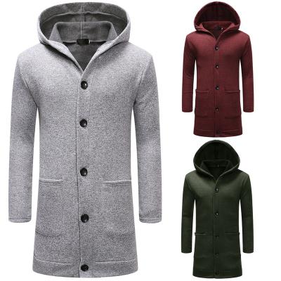 China Anti-wrinkle Abrigos Invierno Para Hombres Fashion Snow Ice Extended Single Breasted Winter Thickened Warm Top Men's Blanket Coat for sale