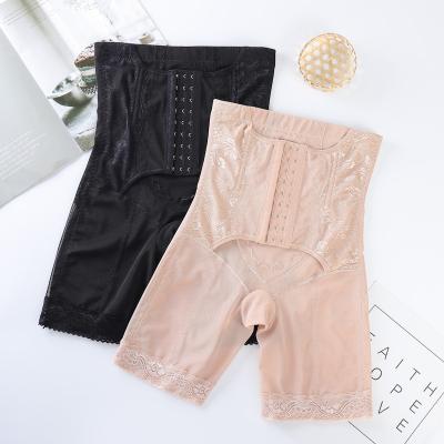 China Antibacterial Slim High Waist Postpartum Hip Pants Buckle Mesh Breathable Body Sculpting Boxer Abdominal Pants Fit Stretch Bodysuit for sale