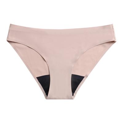 China New Antibacterial Latest Porcelain Period Panties Simple Design Low Waist Ladies Seamless Bikini In Beige Color UK Size for sale