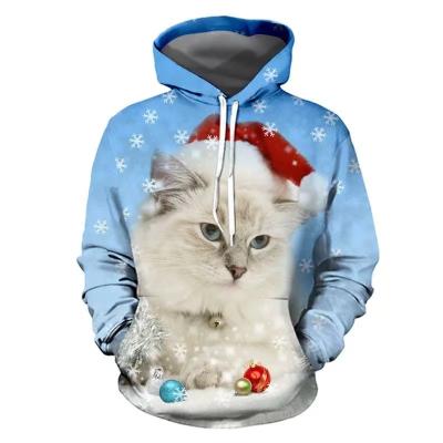 China Anti-Wrinkle Customize Your Own Animals Cats And Dogs Hoodies 3D Logo Christmas Collection For Men And Kids Digital Printed Polyester for sale