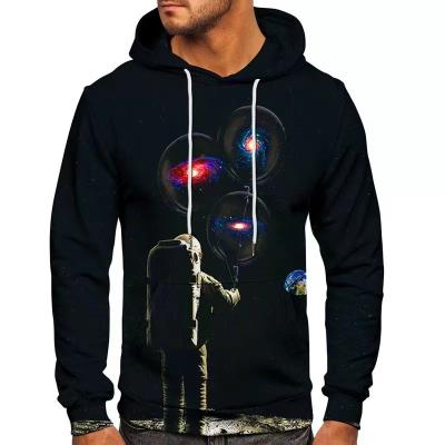 China Anti-wrinkle can be worn in Autumn Winter And Summer 3D Graphic Print Men Astronaut Hoodie Novelty Pattern Brightly Colored Hoodies for sale