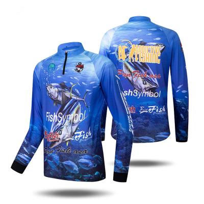 China Custom OEM Anti-UV UPF50+ Fishing Shirts Long Sleeve Tuna Fish Outdoor Sport Fishing Clothing Anti-UV Quick Dry Fishing Clothes for sale