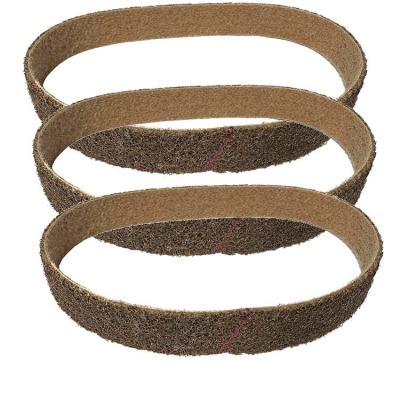 China High quality nylon none woven abrasive sanding belt stainless steel pipe mirror polish sand belt for sale