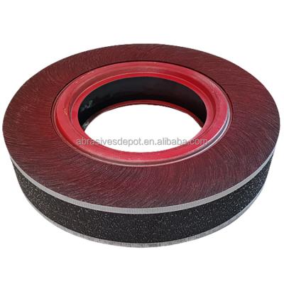 China nylon filament abrasive wire brush unitized deburring vertical flap disc abrasive wheel for sale