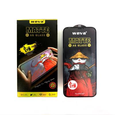 China Anti-fingerprint 18d weva kongfu panda tempered glass dust proof with airbag screen protector for for iphone 13 for sale