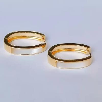 China Europe and America fashion style environmentally friendly hot selling ellipse earrings for women gold plated circle earrings for sale