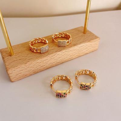 China FASHIONABLE Chunky Gold Hoop Earrings Women's Cubic Zirconia Europe and America High Quality Jewelry Luxury Earring for sale