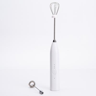 China 2022 Newest Spring Stainless Steel ABS Stocked USB Rechargeable Handheld Electric Milk Frother Handle for sale