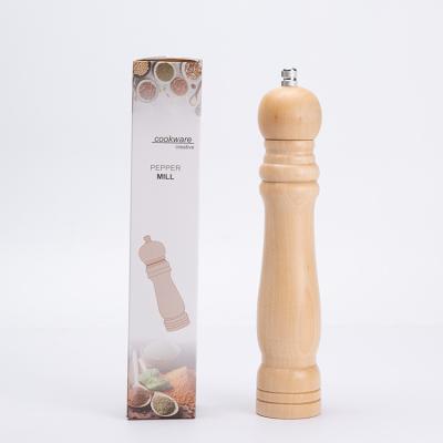 China Viable Wholesale Handmade Manual Wooden Salt Shaker Black Pepper Spice Grinder Good Quality for sale