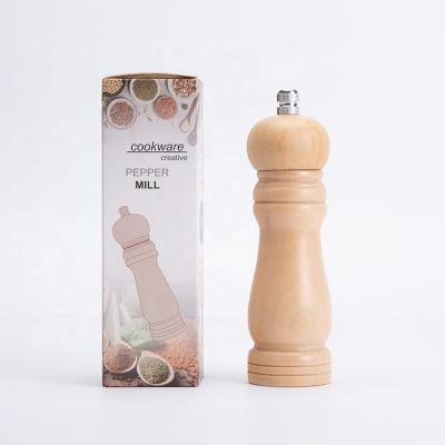 China Factory price viable wholesale handmade manual wooden pepper grinder used for salt pepper for sale