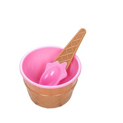 China New Eco-friendly Wonderful Gift High Quality Reusable Ice Cream Bowl Kids Love Dessert Container Holder for sale