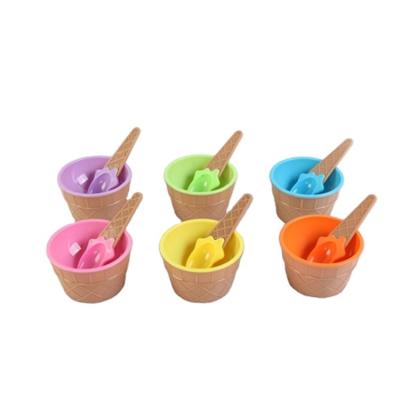 China Eco-Friendly Eco-Friendly Universal Creative Ice Cream Bowl And Spoon Set For Salad for sale