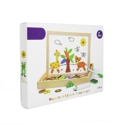 China DIY TOY Double Sided Magnetic White Drawing Board With Jigsaw Puzzle For Kids for sale