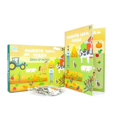 China DIY TOY Children's Educational Vegetables Magnetic Farm Animals Puzzle Book for sale