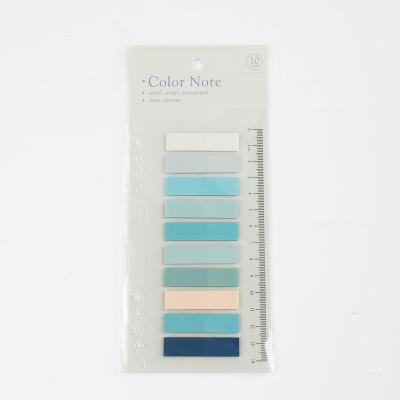 China Wholesale Self Adhesive Series Translucent Paper Colorful Aesthetic Notebook Memo Pad Memo Pad PET Sticky Note with Ruler for sale