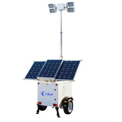 China 360 Degree Rotation Portable Tower Light Mobile LED Solar Power 360 Degree Rotation Mobile Light Tower for sale