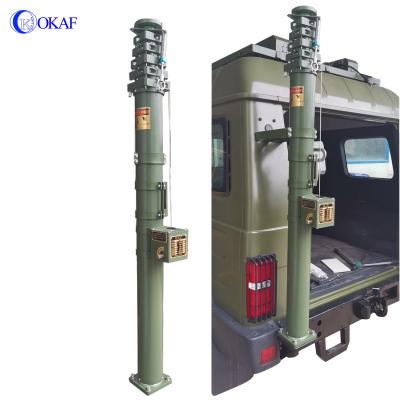 China To Mount Manual Tower Mast Radio Antenna Winch Military Telescopic Mast Telecommunication Vehicle Mounted for sale