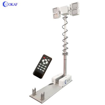 China Outdoor Mobile Lighting System for Emergency Rescue Vehicle Roof Mounted Telescopic Mast Tower with 4 LED Lights for Fire Truck for sale