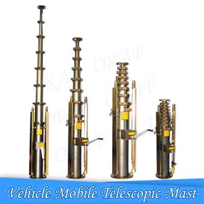 China Aluminum Alloy 6M Mobile Telescopic Mast Tower Antenna Tower Manual Telescopic Mast for sale