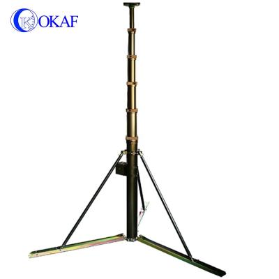 China Car PTZ Camera 10m Manual Mast Telescopic Tripod Aluminum Alloy Telescopic Antenna Mast High Strength for sale