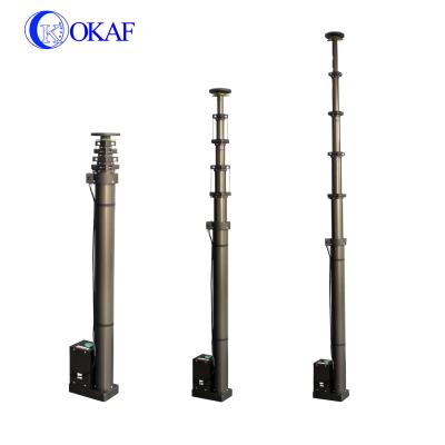 China Aluminum Alloy 6M Telescopic Antenna Vehicle Mounted Electric Mast Pole Manual CCTV Camera Mast for sale