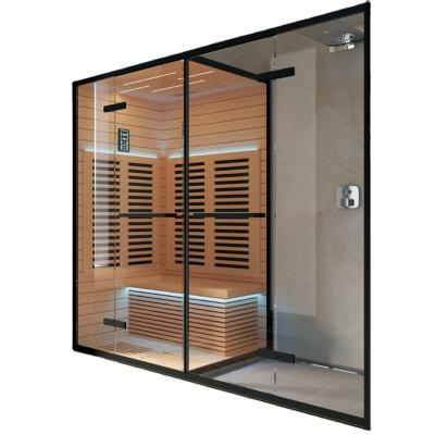 China Modern High Quality Wet And Dry Separation Steam Sauna Room With Transparent Door for sale