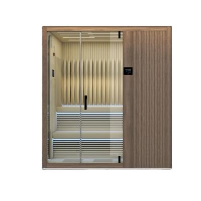 China Modern Wholesale Steam Bath Combination Solid Wood 2 Person Steam Sauna Dry Room for sale