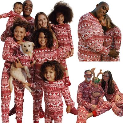 China Christmas Family Pajamas Set Christmas QUICK DRY Cartoon Family Child Adult Pj Matching Sleepwear Clothes for sale