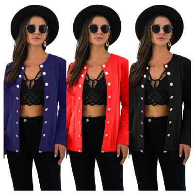 China Outer Jacket Casual Women's Office Ladies Anti-Wrinkle Slim Fit Smart Blazer Double Breasted Blazer Buttons Blazer for sale