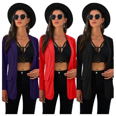 China Anti-wrinkle Sleeve Slim Fit Blazer Split Back Notched Collar Gathered Female Sportswear New for sale