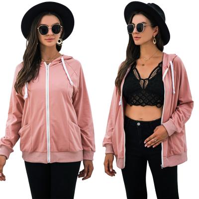 China Hot Sale Chinese Anti-Wrinkle Side Button Pocket Coat Solid Drawstring Hooded Zipper Jacket for sale