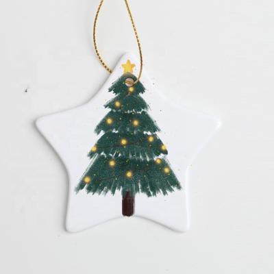 China The 2021 New Design Wholesale Double Side Sublimation Ceramic Crafts Christmas Decorations Custom Ornaments for sale