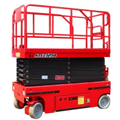 China 48V/4.5kw Motor Power 320kg Rated Load Hydraulic Wheel Mobile Scissor Lift Platform for sale