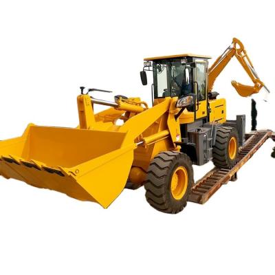 China Bouwwerk Dieselmotor voorlader Backhoe loader met 3 ton wiellader Te koop