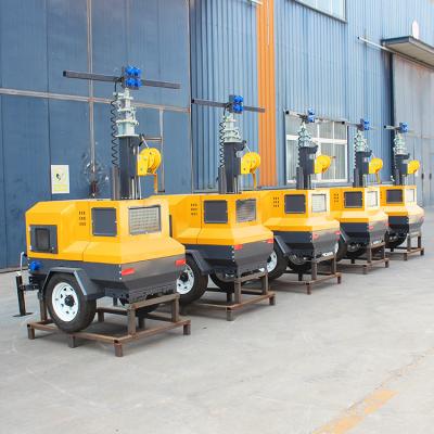 China Construction Mobile Light Tower Trailer Mounted Diesel Generator Mobile Lighting Tower for sale