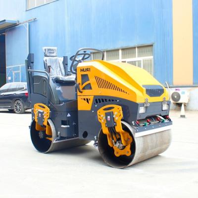 China 1 tonelada 2T 3T doble tambor Mini Road Roller Compactor en la India Frecuencia de excitación 70Hz en venta