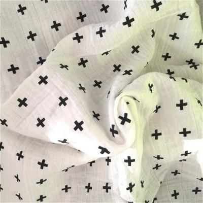 China Moisture-absorbent organic cotton and bamboo muslin fabric double gauze with lovely soft and environment-friendly designs for sale