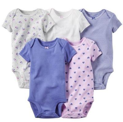 중국 100% Organic Cotton Newborn Customize Soft Organic Print Unisex Baby Bodysuits 판매용