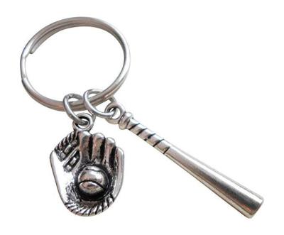 China Wholesale Cheap Key Chain Ring Metal Vintage 3D Baseball Key Chain For Men for sale